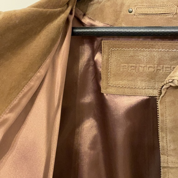 Men’s Suede light tan zip up sports jacket - Picture 5 of 5